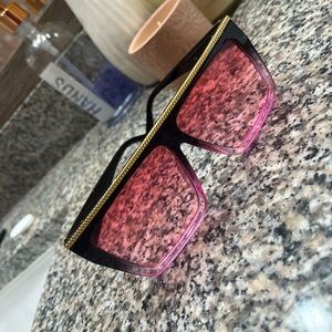 Black & Pink with Gold Trim Sunglasses.